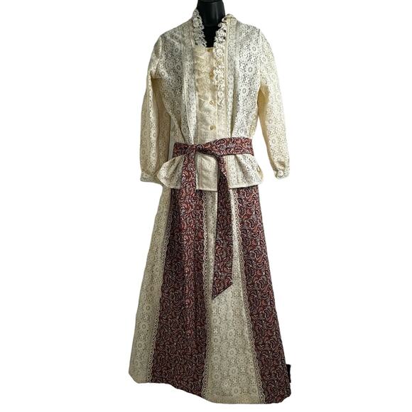 Tumbleweeds Vintage 3 Piece Skirt Set Prairie Cottage Lace Victorian Size Large - Picture 1 of 16